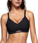 Bras for Women Wireless Comfortable Push Up Bra Scalloped Seamless Full Coverage No Underwire Supportive T Shirt Bras